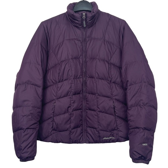 Eddie Bauer Jackets & Blazers - Eddie Bauer EB650 Womens M Down Puffer‎ Jacket Quilted Full Zip Purple 0542